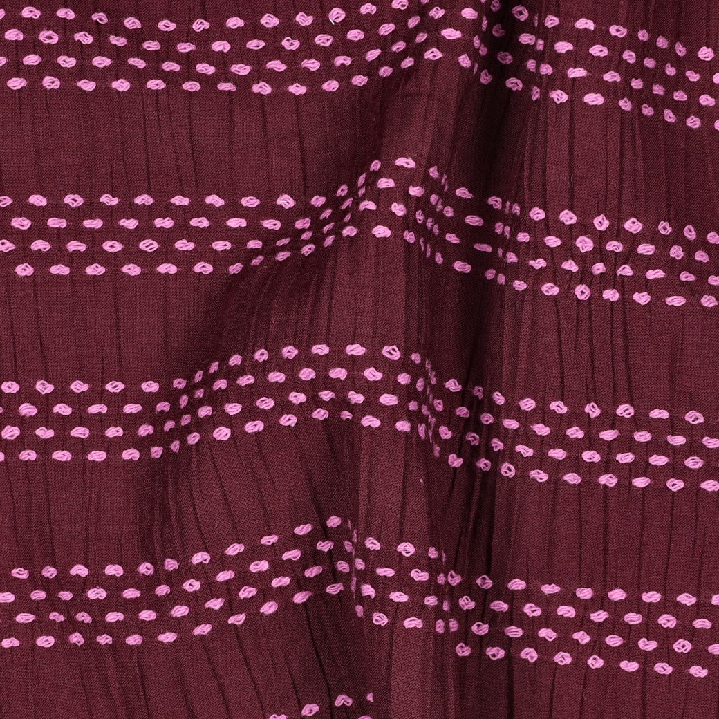 BALD ERHÄLTLICH - Baumwolle dobby Jacquard Streifen aubergine pink