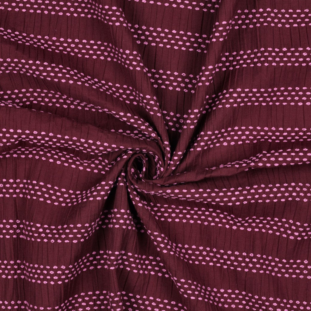 BALD ERHÄLTLICH - Baumwolle dobby Jacquard Streifen aubergine pink