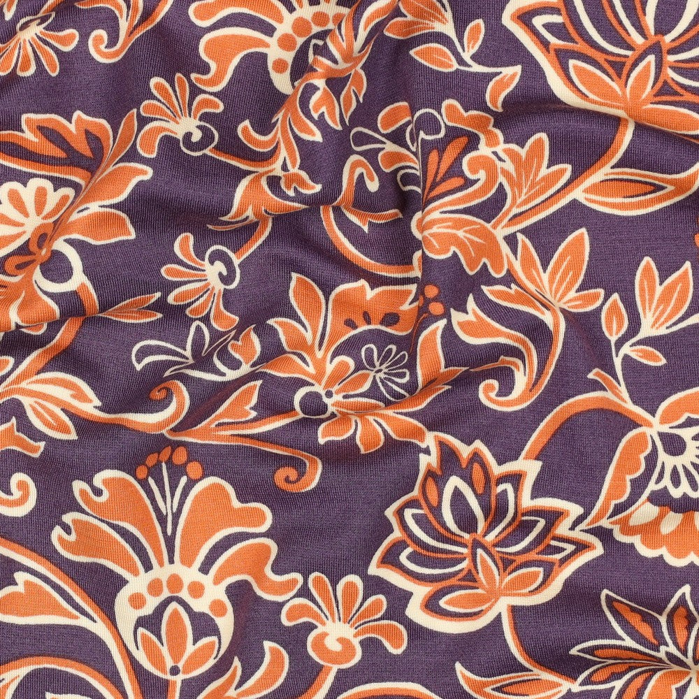 Punta di Roma Paisley Flowers aubergine