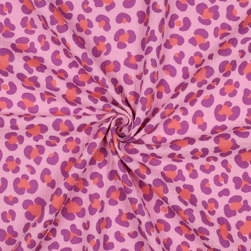 Musselin Animal Skin Leo pink