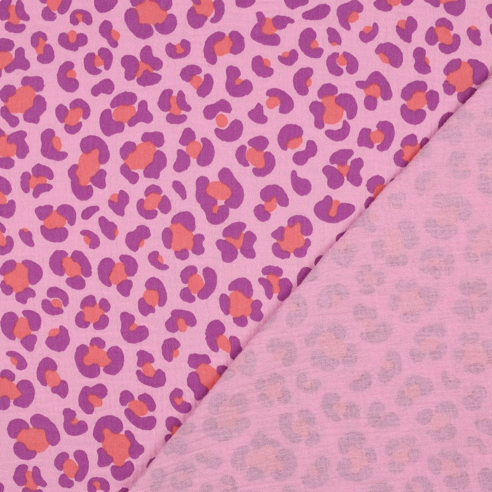Musselin Animal Skin Leo pink