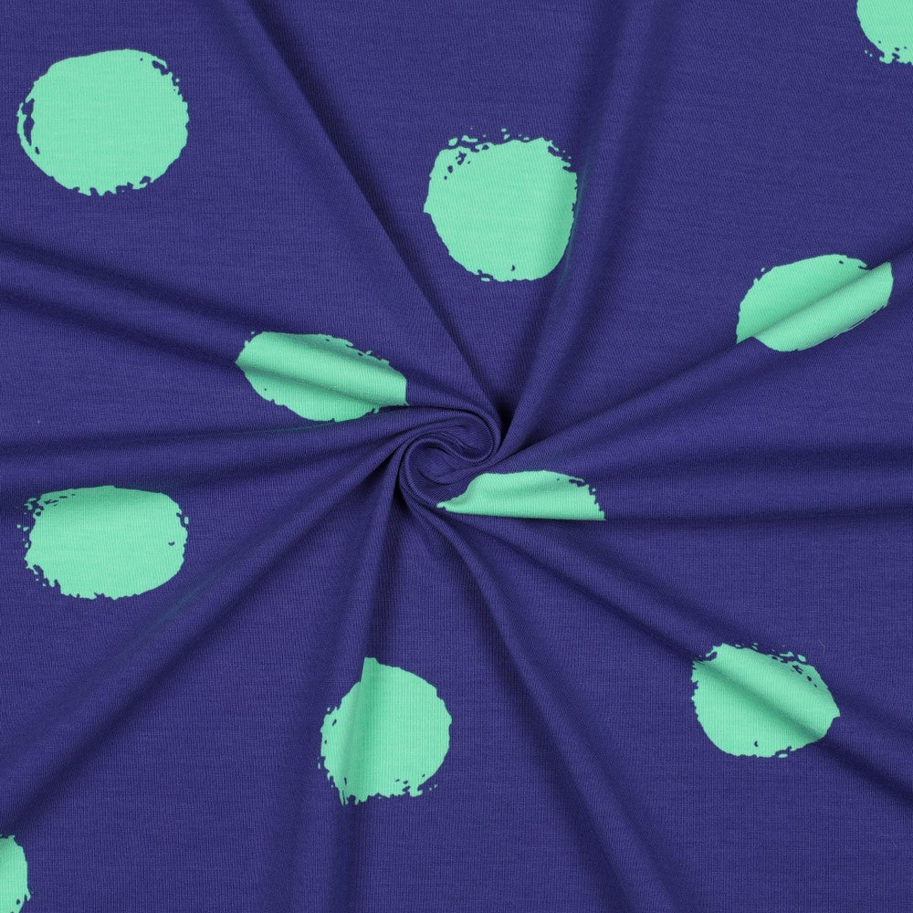 Jersey Big Dots cobalt mint