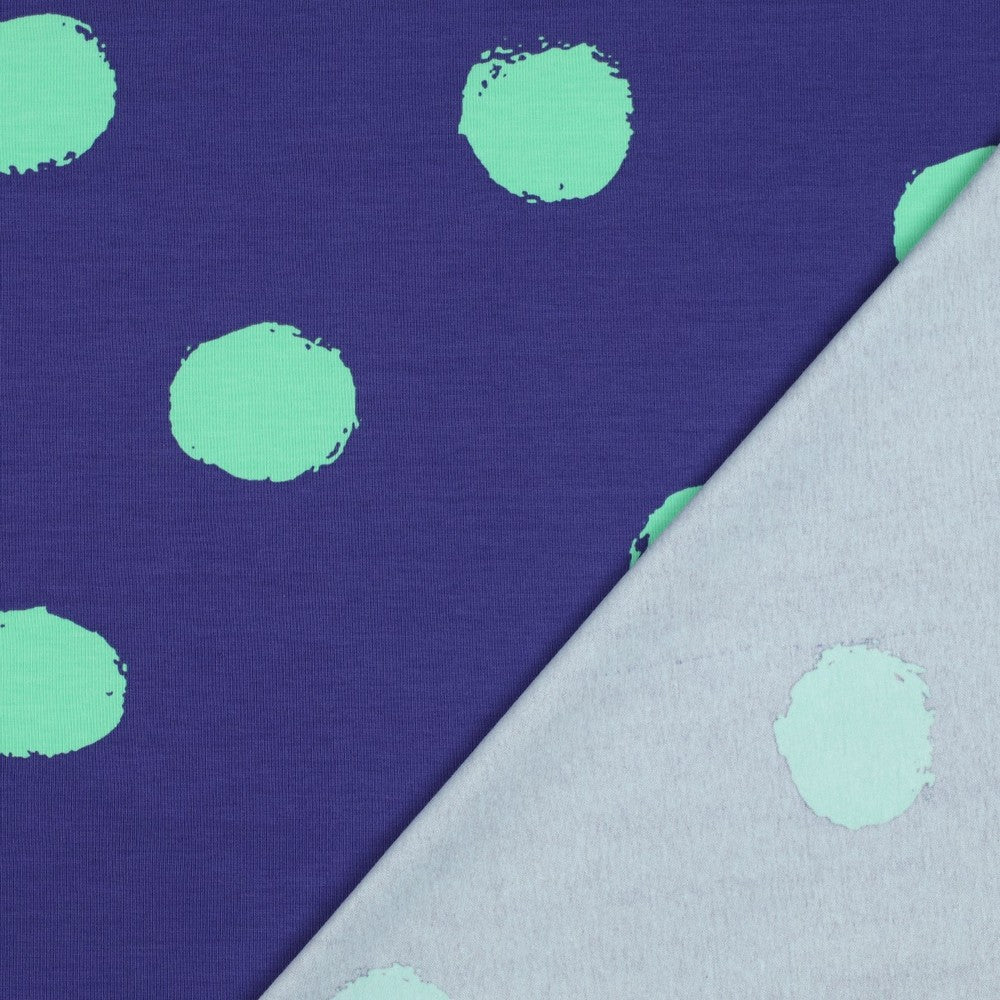 Jersey Big Dots cobalt mint