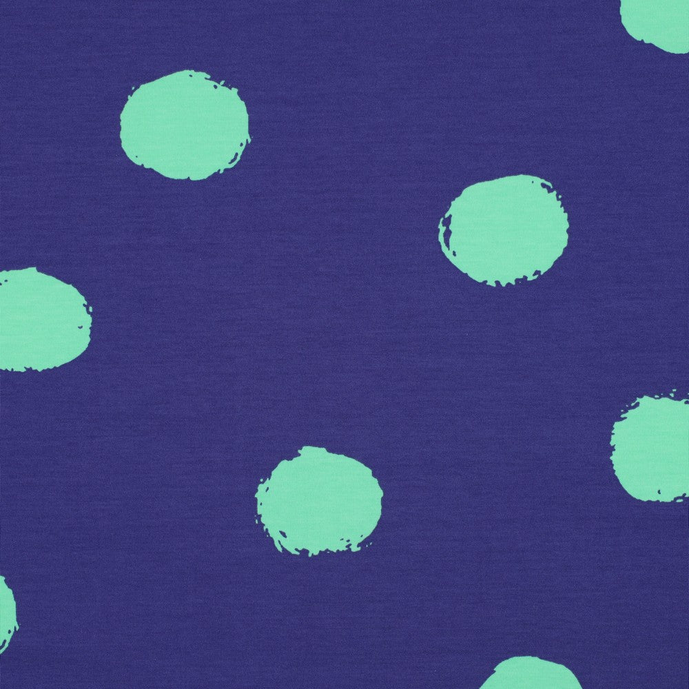 Jersey Big Dots cobalt mint