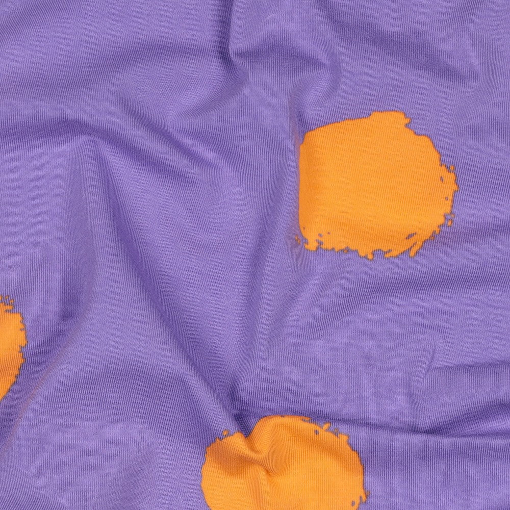 Jersey Big Dots lavender orange