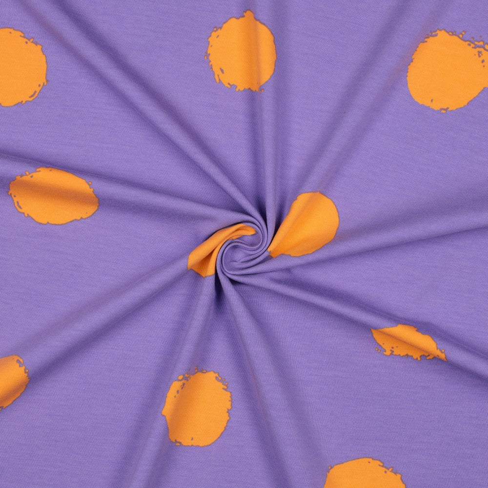Jersey Big Dots lavender orange