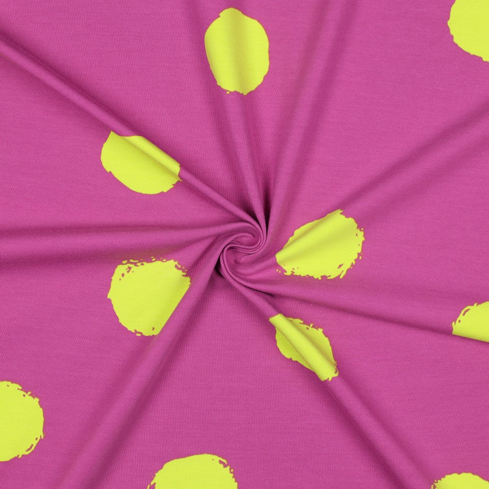 Jersey Big Dots fuchsi lime