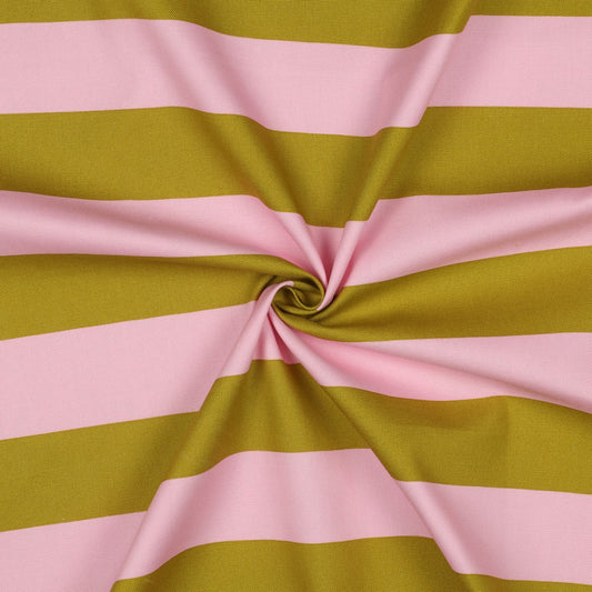 Canvas Stripes Streifen breit rosa senf