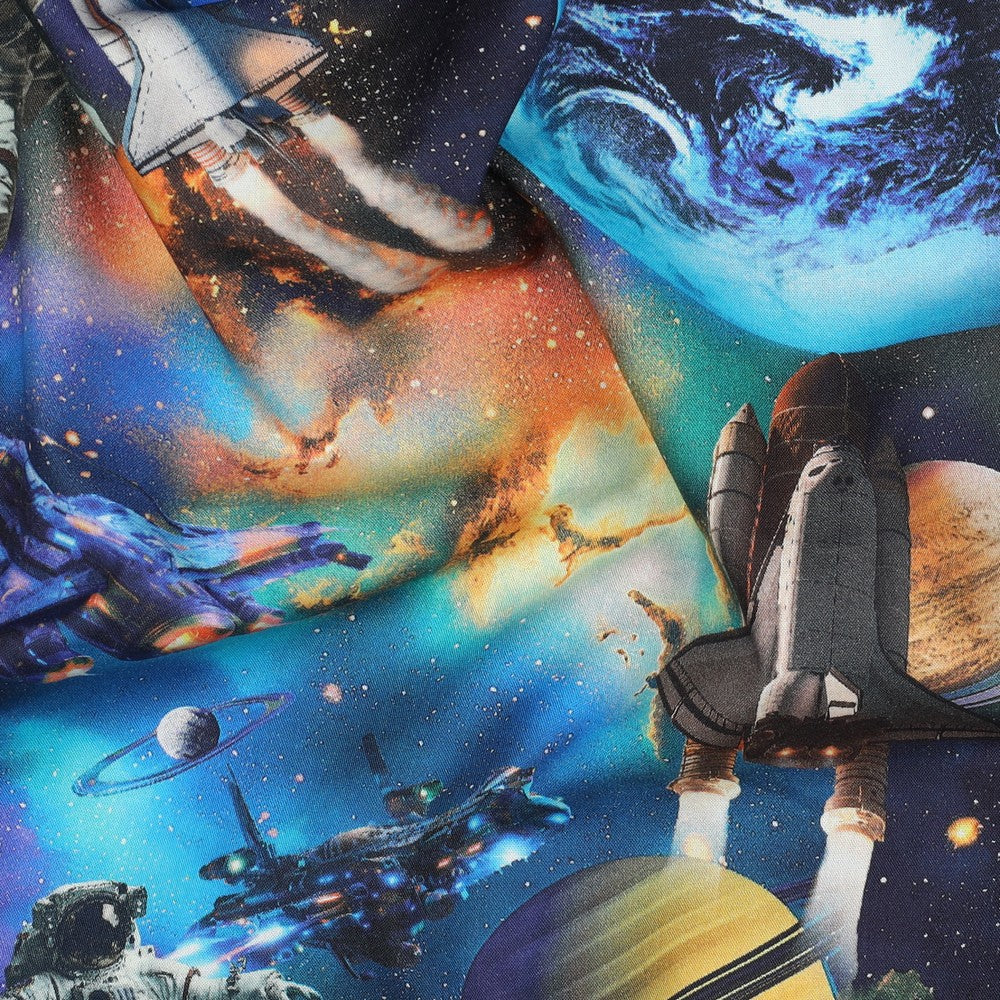 Baumwolle digital Space navy