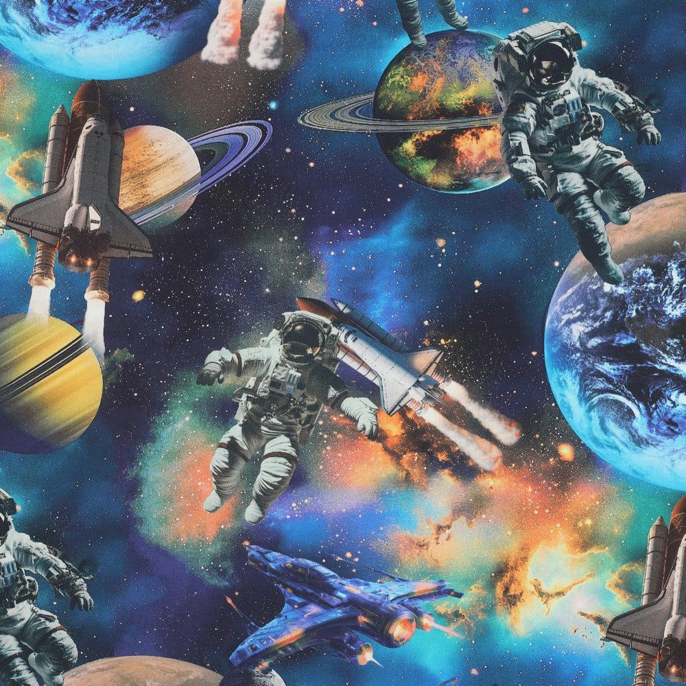 Baumwolle digital Space navy