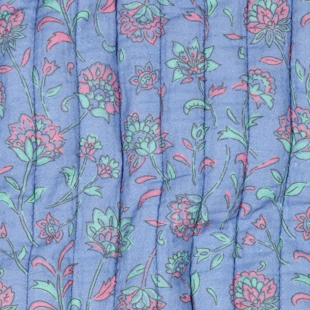 Musselin Stepper Flowers 2 sided hellblau mint