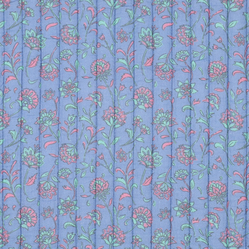 Musselin Stepper Flowers 2 sided hellblau mint