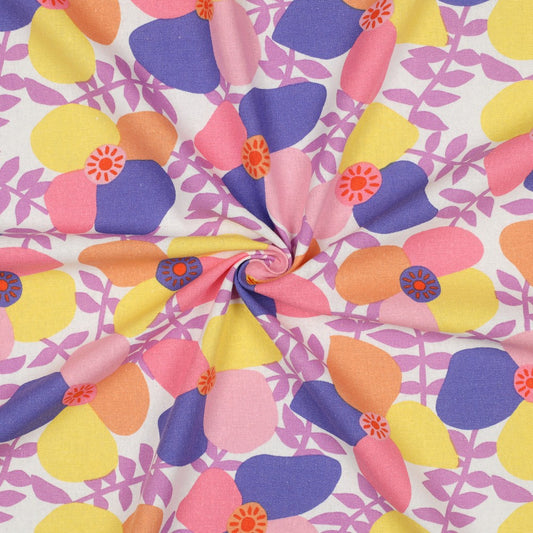 Mittwochs-Trallafitti - Leinen Viskose Lema Poppies Nerida Hansen lavender 1m