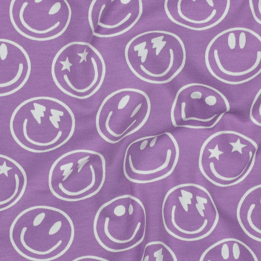 Jersey Happy Faces Smiley lavender