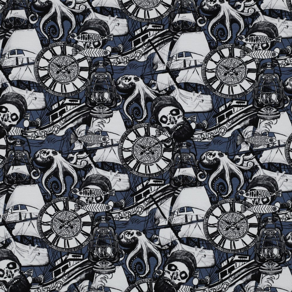 Jersey maritim Skulls blau