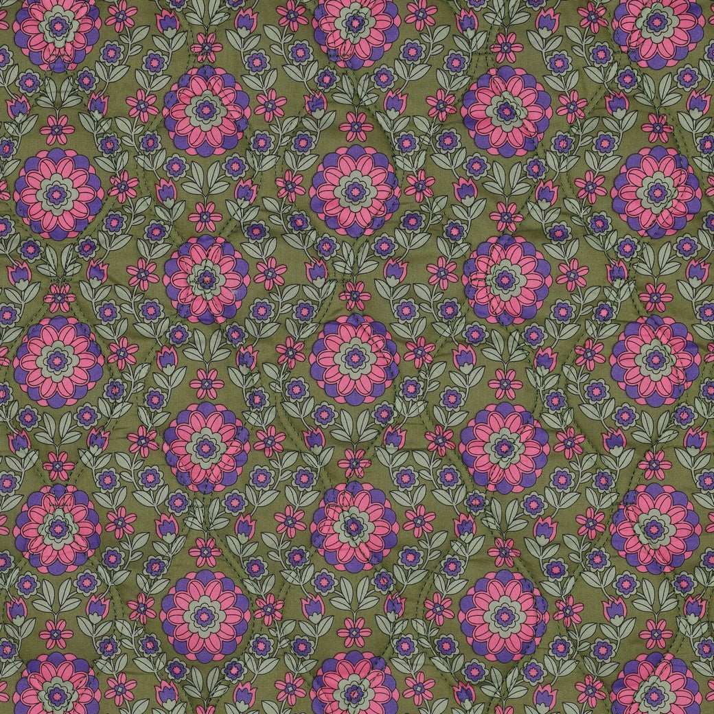 Stepper Baumwolle Voile Flowers lila oliv