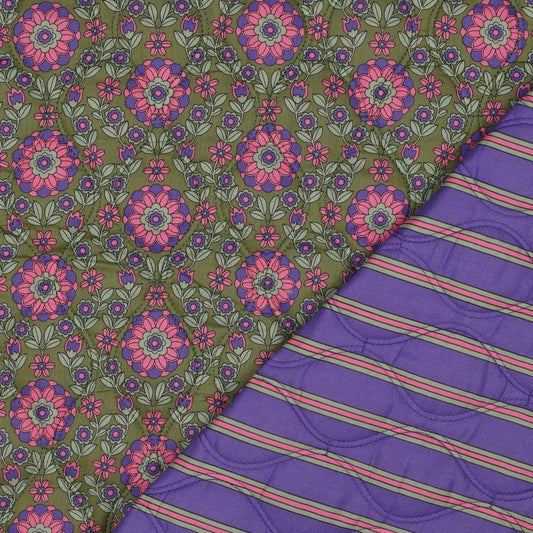Stepper Baumwolle Voile Flowers lila oliv