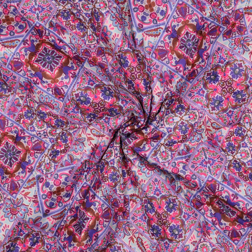 Stepper Baumwolle Voile digital Patchwork blau lila