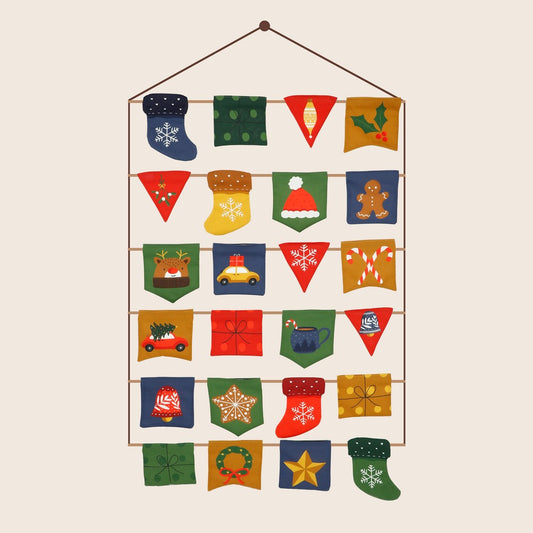 Canvas Weihnachten Panel Adventskalender navy