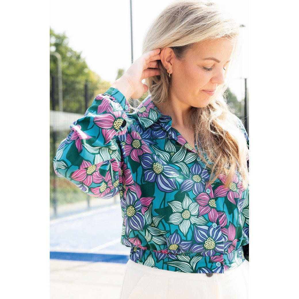 Viskose Lenzing Ecovero Blumen bordeaux