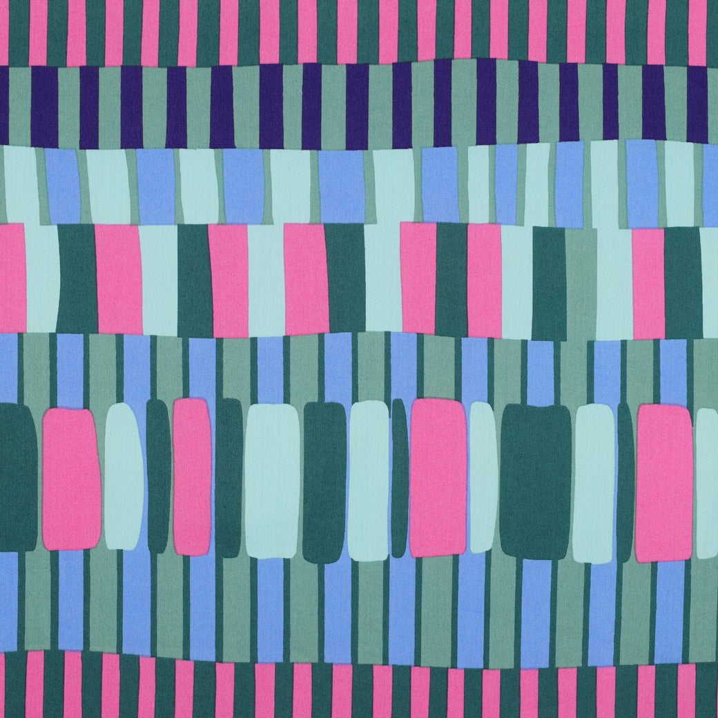 Baumwolle Viskose Streifen grün pink blau