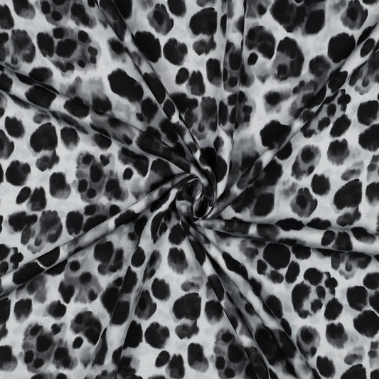 Viskose Satin digital Animal Skin schwarz grau