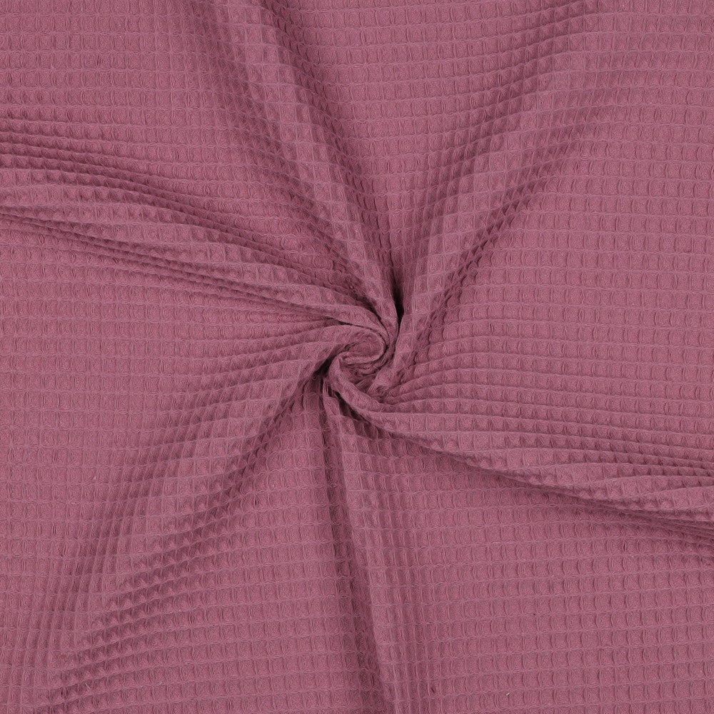 Waffelpiqué uni mauve