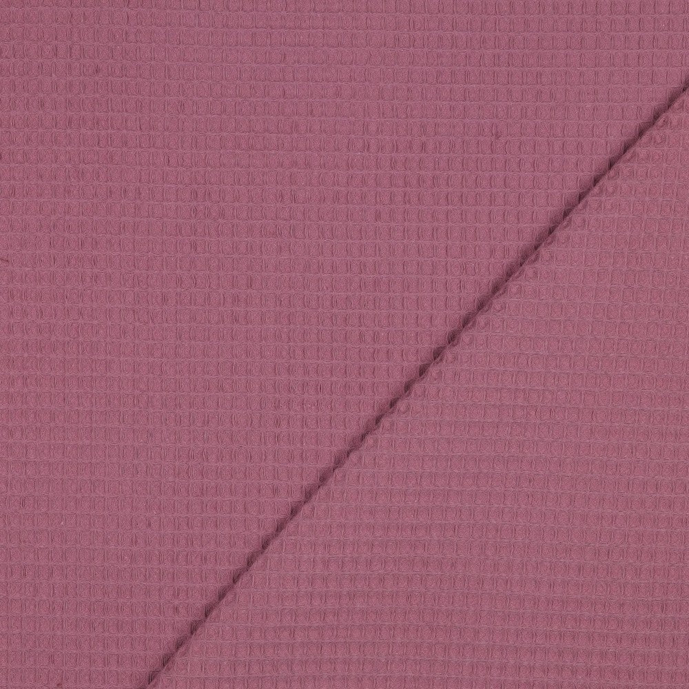 Waffelpiqué uni mauve