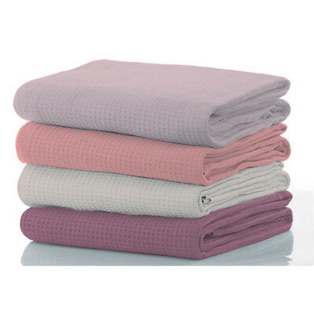 Waffelpiqué uni mauve