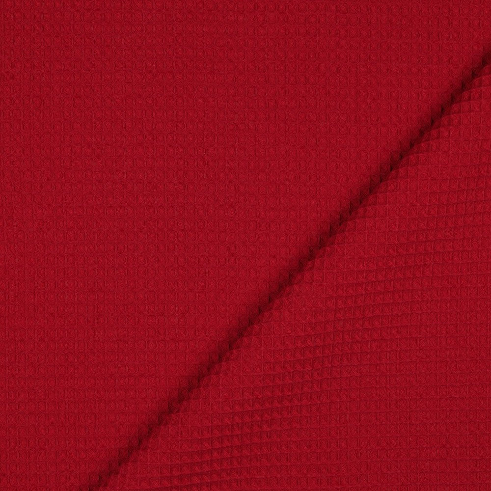 Waffelpiqué uni rot