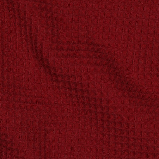 Waffelpiqué uni bordeaux