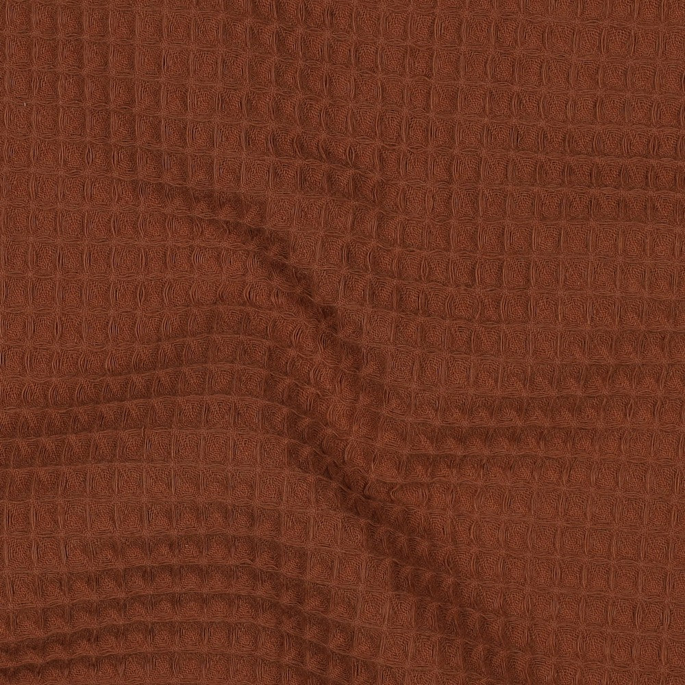 Waffelpiqué uni dunkel cognac