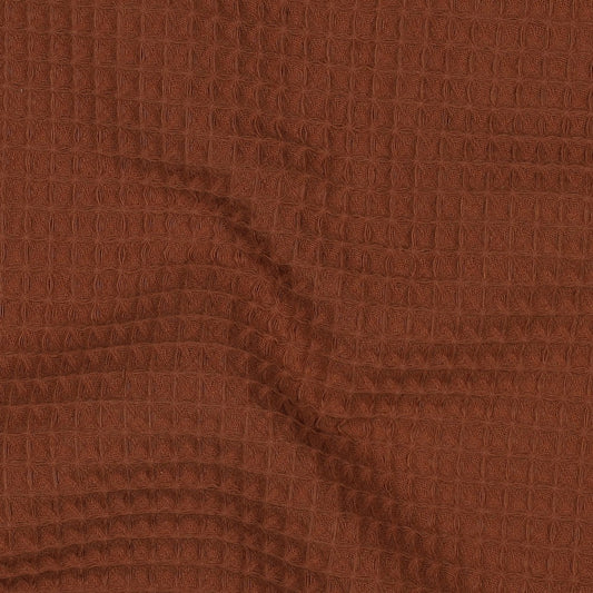 Waffelpiqué uni dunkel cognac