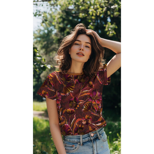 Jersey digital Flowers navy