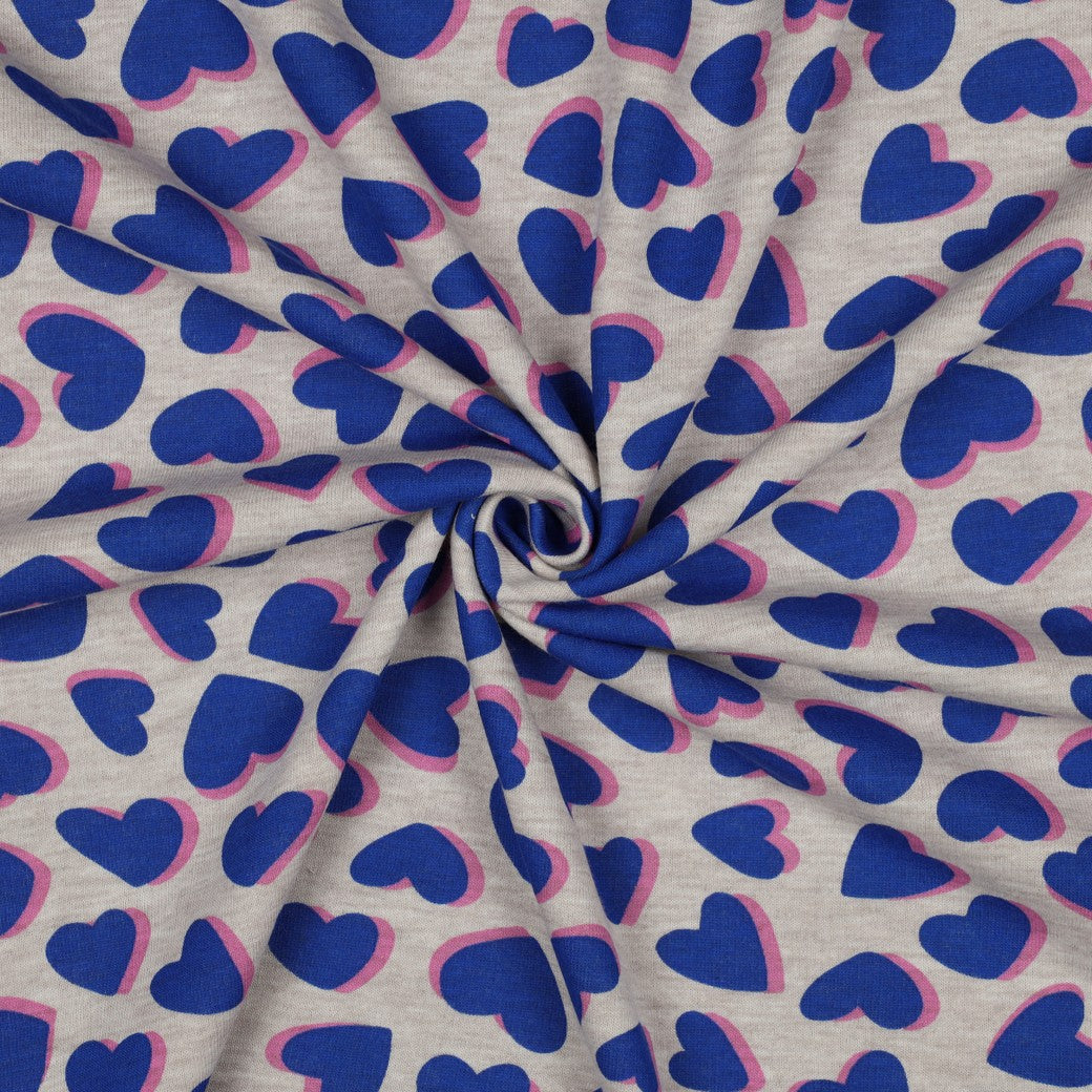 Sweat melange Hearts Herzen grau blau