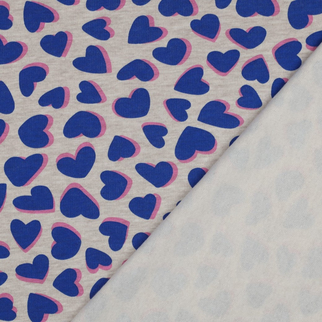 Sweat melange Hearts Herzen grau blau