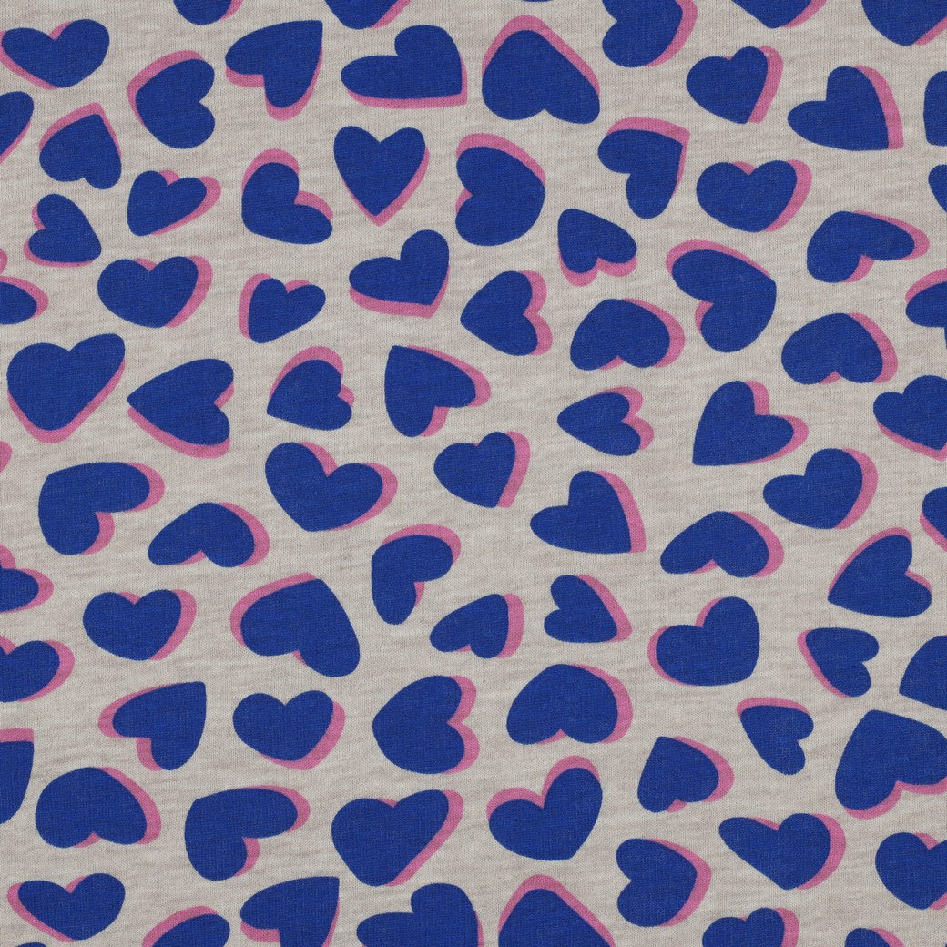 Sweat melange Hearts Herzen grau blau