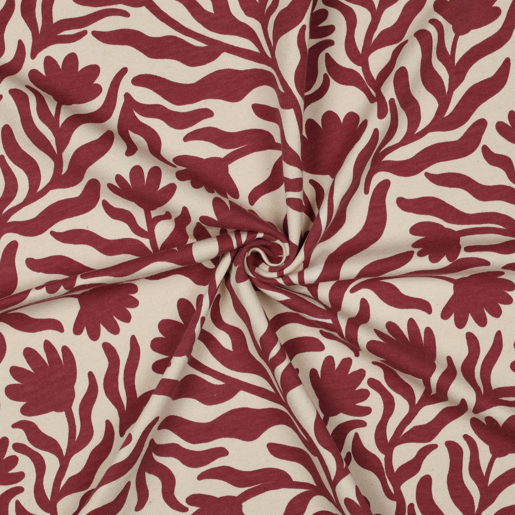 Sweat natur Blumen bordeaux