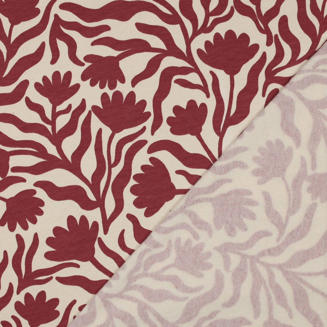 Sweat natur Blumen bordeaux