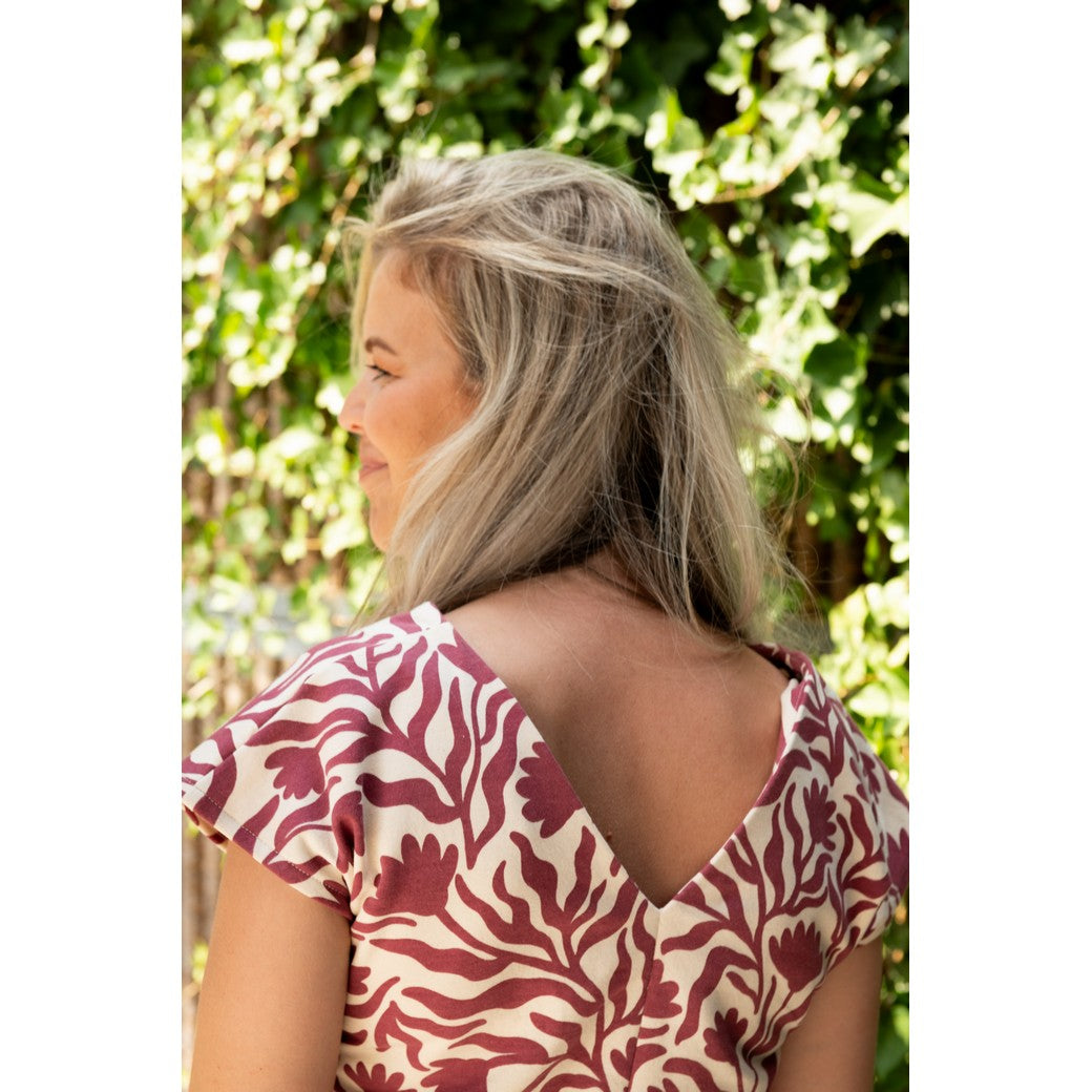 Sweat natur Blumen bordeaux