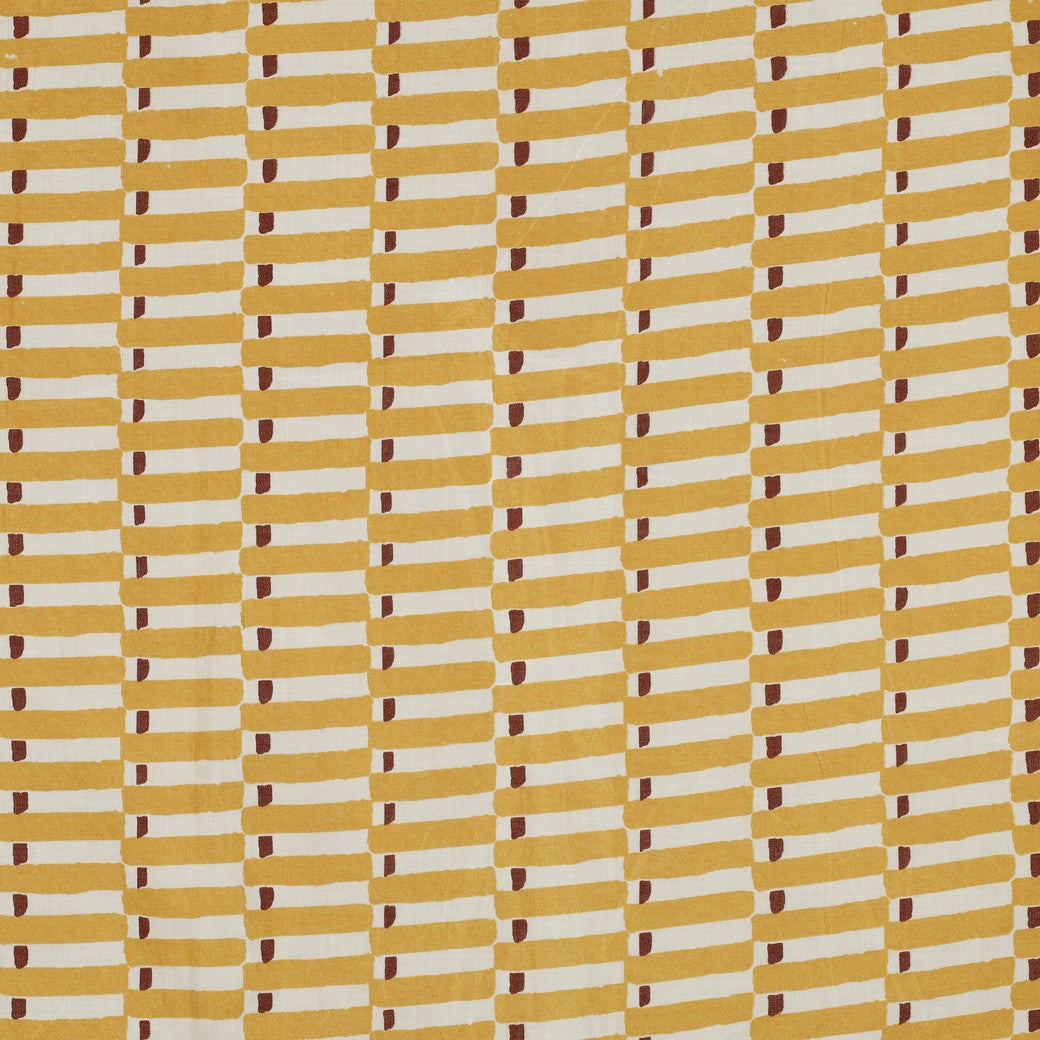 Handgefertigte Blockgedruckte geometrisch senf
