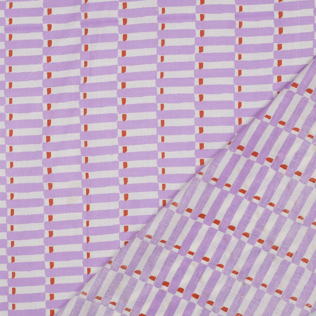 Handgefertigte Blockgedruckte geometrisch lila