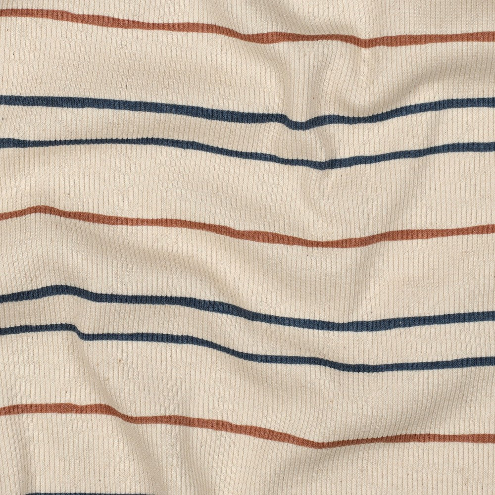 Jersey Rippenjersey Bio Streifen natural