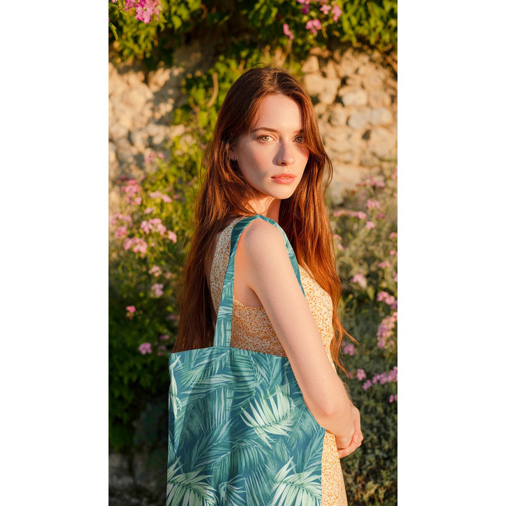 Canvas Outdoor Tischdecke wasserfest Leaves dunkelgrün