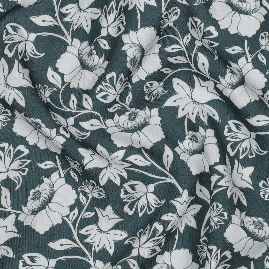 Viskose Lenzing Ecovero Blumen salbei ecru