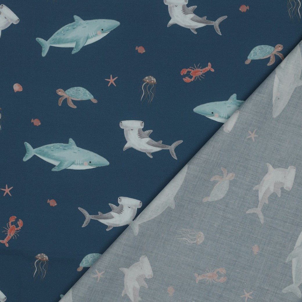 Bald erhältlich - Baumwolle digital Meeresleben
