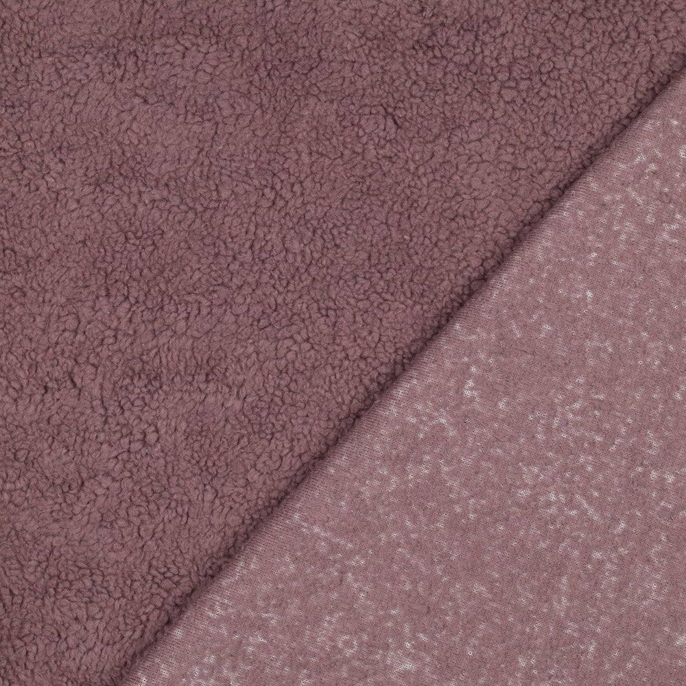 Baumwoll Teddy dunkel mauve