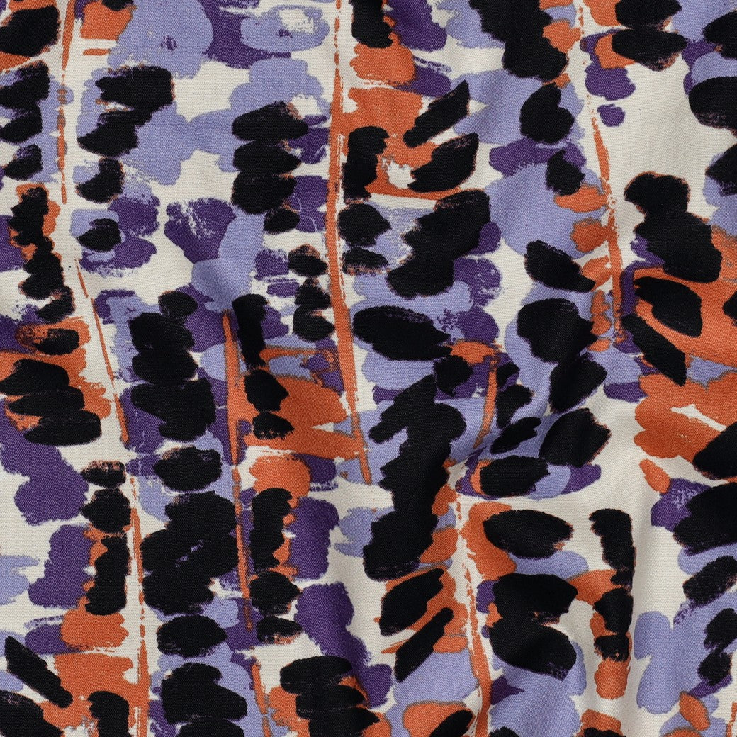 Baumwolle Viskose Abstrakt lila violett - Poppy Magazin