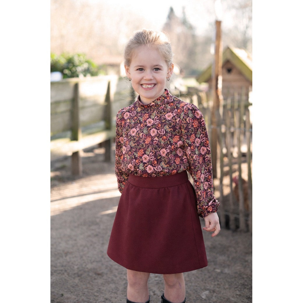 Jersey digital Blumen bordeaux- Poppy Magazin
