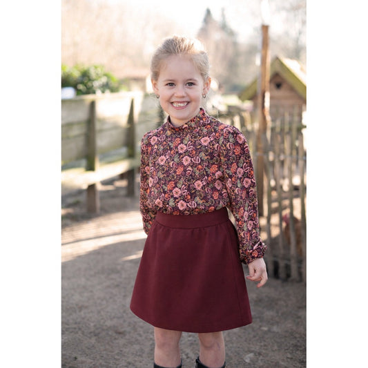 Jersey digital Blumen bordeaux- Poppy Magazin